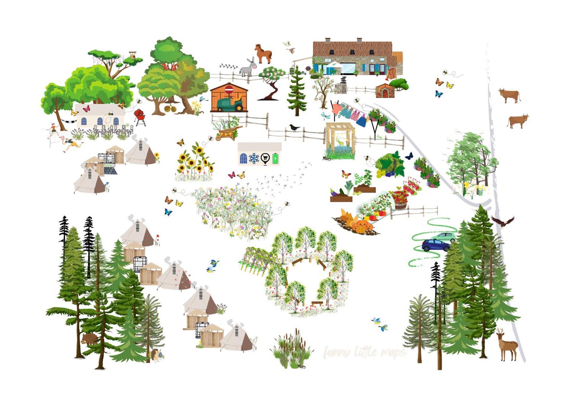 ホテル Au Pre Fleuri Eco Glamping Le Lindois エクステリア 写真